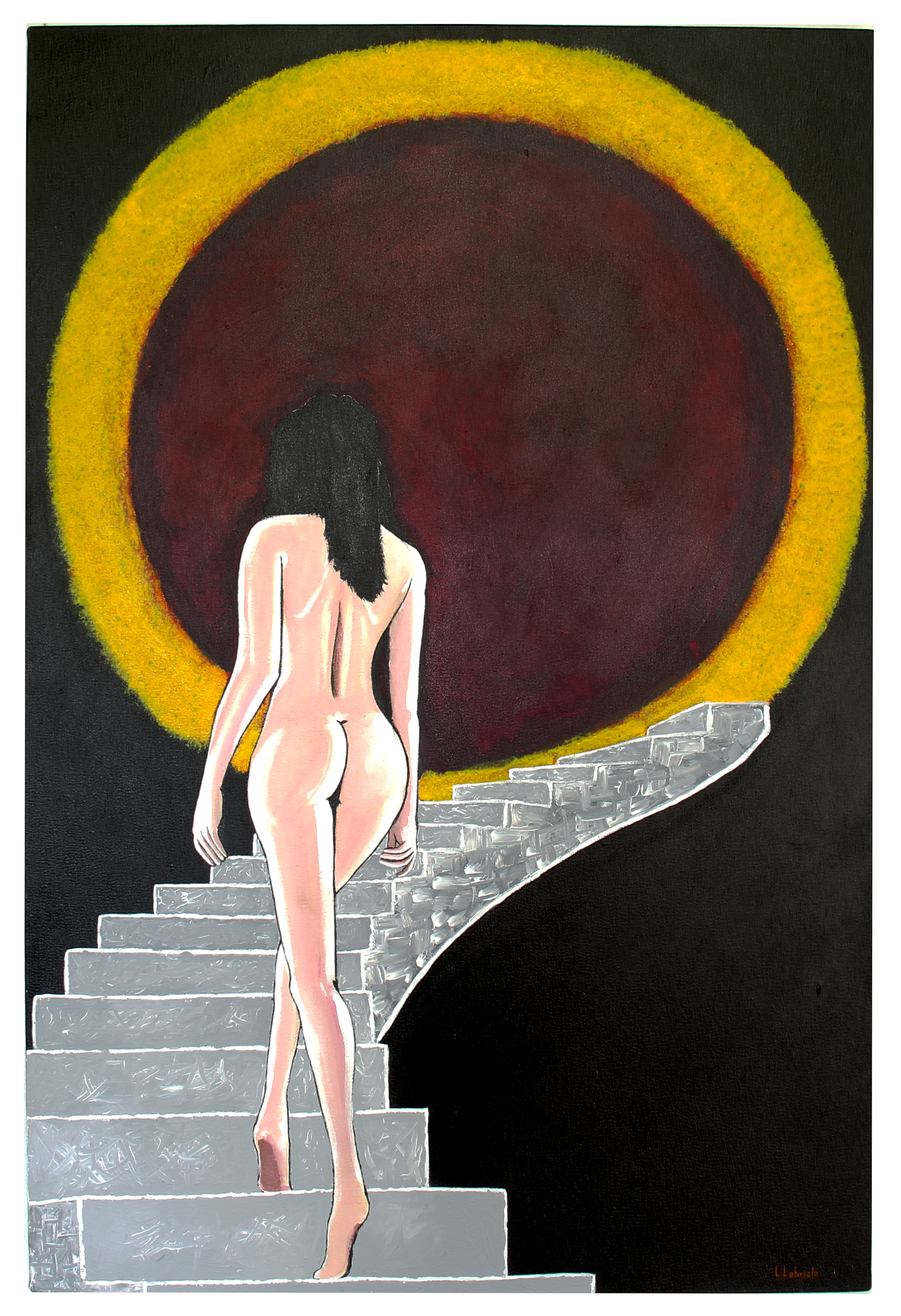 Eclipse — Sagrado Feminino, da série Arqueologia do Imaginário, pintura de Leonardo Labriola